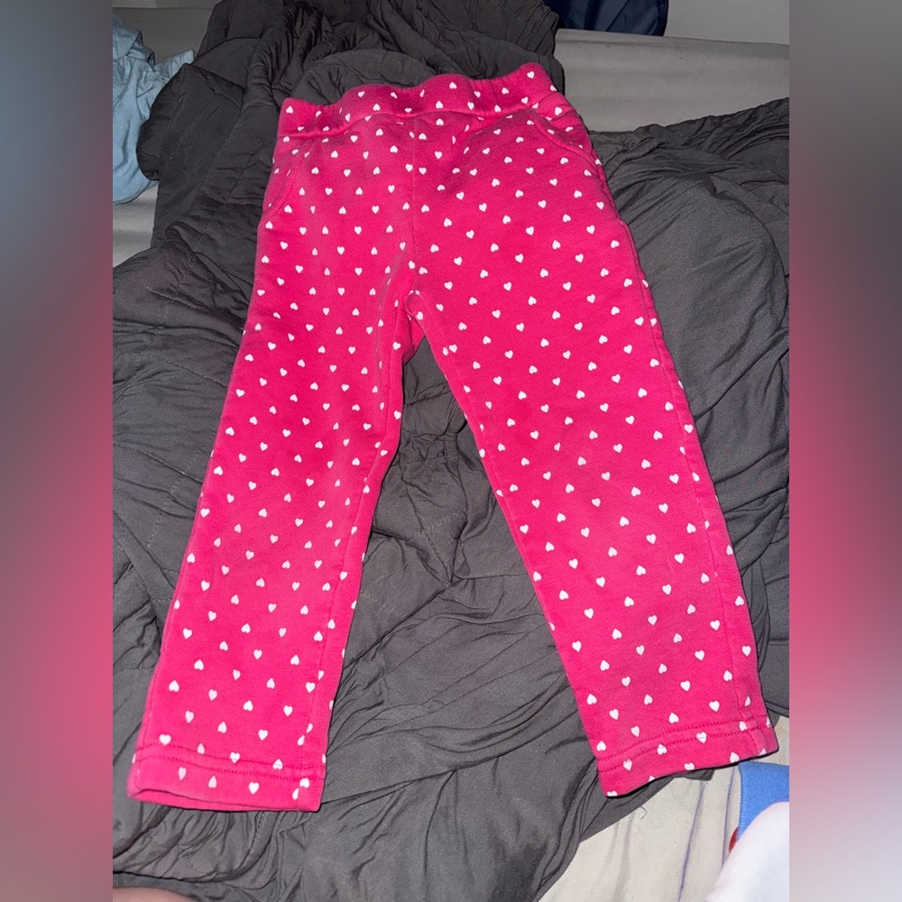 GAP Pink Pants with White Hearts